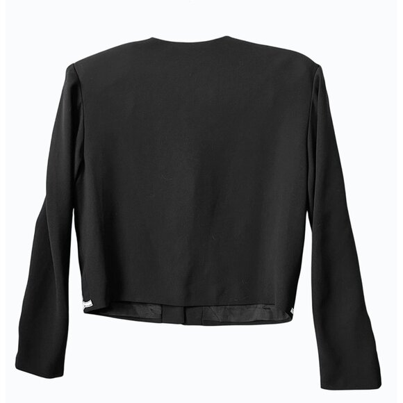 Vintage Saks Fifth Avenue Brocade Black and White Short Jacket Size 8 Old Money - Picture 3 of 14